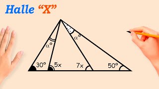 Hallar “x”  Ejercicios de TRIANGULOS  geometria paso a paso [upl. by Edd443]