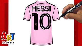 How To Draw MESSI Inter Miami CF Shirt 10 [upl. by Ruffin]