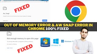 How to Fix Google Chrome Ran Out Of Memory amp Aw Snap Error Code  Chrome Error Fixed 100 [upl. by Bounds898]