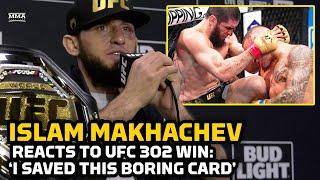 Islam Makhachev Reacts To UFC 302 Win I Saved This Boring Card  MMA Fighting [upl. by Secnirp]