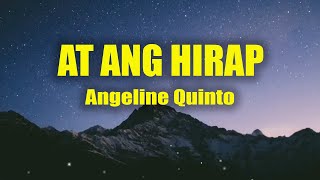 At Ang Hirap  Angeline Quinto with Lyrics [upl. by Airemaj541]