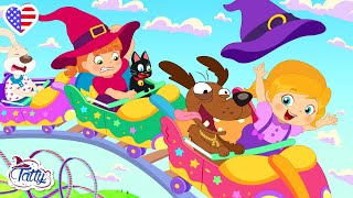 Roller Coaster 🎢 AMUSEMENT PARK 🎡 Misifu and Tatty 😻 Cartoons for kids [upl. by Ellenehc]