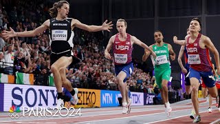 Beamish squeaks past two Americans in brutal finish to speedy 1500m at Indoor Worlds  NBC Sports [upl. by Aniram]