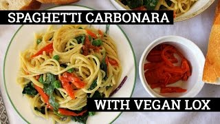 Vegan Spaghetti Carbonara with Carrot Lox  Recipe by Marys Test Kitchen [upl. by Zaremski40]