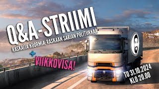 Politiikkaa ja pelejä  ETS2  QA  Viikkovisa [upl. by Brianne]