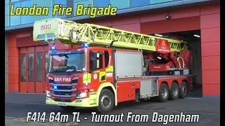 LFB 64M TL F414 First Daytime Turnout from Dagenham Fire Station [upl. by Hardman]