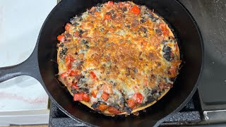 Vlogtober Day 26  Cast Iron Skillet Pizza  Lower Carb Gluten Free Chickpea Flour Crust [upl. by Aicilyt554]