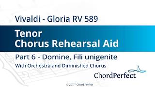 Vivaldis Gloria Part 6  Domine Fili unigenite  Tenor Chorus Rehearsal Aid [upl. by Pickens]