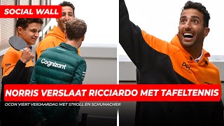 Norris verslaat Ricciardo met tafeltennis  GPFans Social Wall [upl. by Cummine440]