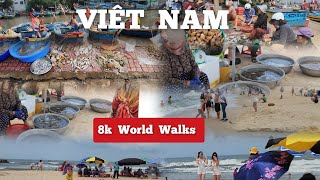 Relaxing walking video  VietNam beaches tour Viet Nam beach anhd seafood tour 72024 [upl. by Assedo944]