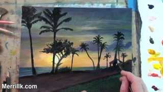 Landscape Painting Hawaiian Sunset [upl. by Yrohcaz]