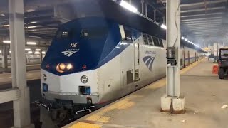 Philadelphia 30th Street Station Railfanning With Amtrak Pennsylvanian Train Engine Change [upl. by Horgan]