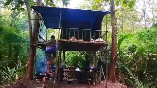 antisipasi gempa megatrus empat pemuda ini membangun shelter di puncak gunungsurvival [upl. by Ehsom]