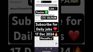 PhonePe Fresher Jobs 🍃 [upl. by Rema]