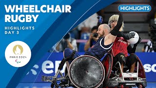 🏉 Wheelchair Rugby Highlights  Day 3  Paris 2024 Paralympic Games [upl. by Mahgirb]