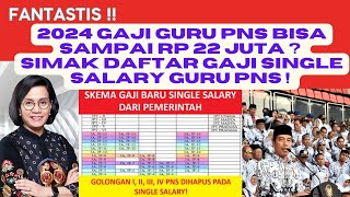 2024 Gaji GURU PNS Bisa Sampai Rp 22 Juta  Simak Daftar Gaji Single Salary Guru PNS [upl. by Etnoval68]