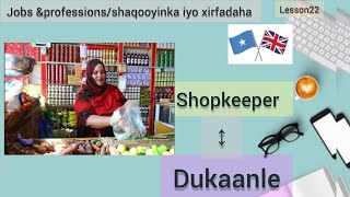 Jobs amp professions in EnglishSomali Shaqooyinka iyo xirfadaha english translate [upl. by Blasius927]