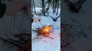 Arctic Wilderness Survival Camp survival winter snow camping nature diy wood [upl. by Giarla]