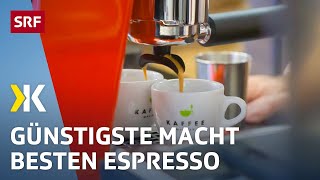 Espressomaschine im Test Das günstigste Modell macht den besten Kaffee  2020  Kassensturz  SRF [upl. by Lahcsap438]