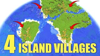 Four island villages and two blacksmiths at spawn Minecraft 1192 Seed JAVA [upl. by Aip]