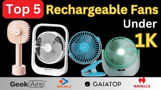 Top 5 Rechargeable Fans in 2024  Best Portable Fan  Best Mini fan in India  Best Battery Fan 2024 [upl. by Naik]