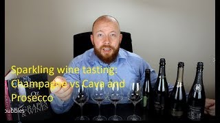 Sparkling wine tasting Champagne Cava Prosecco tasting [upl. by Ayotna]