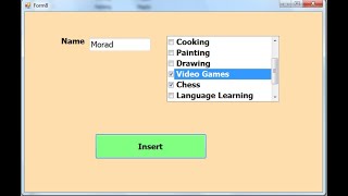 Visual BasicNet insert checked items from checkedboxlist to SQL server Database at once [upl. by Absalom]