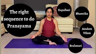 In what sequence pranayamas should be done sequence of breathing exercises [upl. by Pacian105]