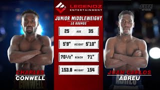 Charles Conwell vs Juan Carlos Abreu full fight what a war 🥊💣💥 [upl. by Nywde843]