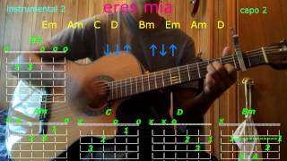 eres mia romeo santos guitar chords [upl. by Ybbob]