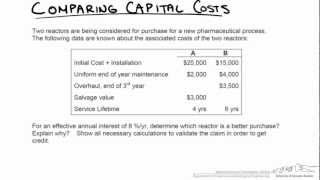 Capital Cost Comparison Capitalized Cost Analysis [upl. by Pineda]