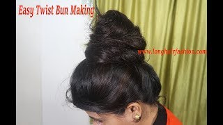 Massive Twist Bun of Floor Length Hair Done By Real Rapunzel Varsha [upl. by Schreibman]