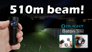 OLIGHT Baton Turbo EDC Flashlight  Thumb sized 510m thrower [upl. by Oberg]