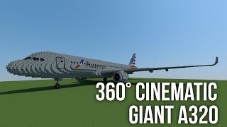 Minecraft 360 DEGREES Giant A320 Cinematic 4K60FPS [upl. by Emorej]