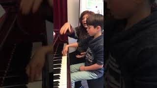 Legato playing with Hello Piano1  My student Julian plays quot My familyquot [upl. by Damal]