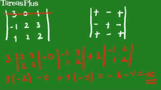 Cálculo de determinantes de 2x2 y 3x3 por cofactores [upl. by Germayne]