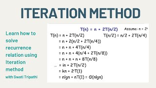 Iteration Method To Solve Recurrence Relation Data Structure and Algorithms [upl. by Irovi399]