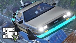 GTA V E28  Flying Delorean from Back to the Future [upl. by Llered]