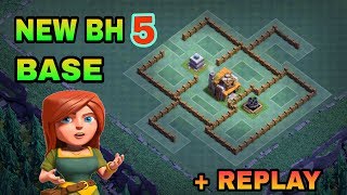 BUILDER HALL 5 BH5 BEST BASE LAYOUT WITH REPLAY  NEW BH5 TOP TROLL BASE  CLASH OF CLANS [upl. by Airetas]