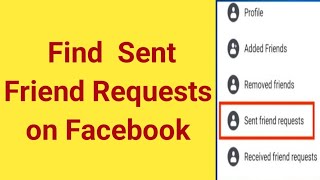 how to see sent friend requests on Facebook  how to find sent friend requests on Facebook facebook [upl. by Cida160]