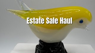 Estate Sale Haul  Vintage Glass amp Antiques amp Uranium Glass Vase Glowy Glass [upl. by Dao]