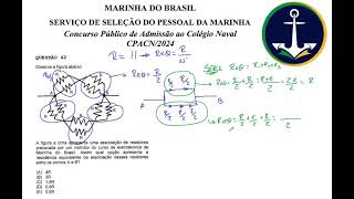 COLÉGIO NAVAL 2024 42 A figura a cima apresenta uma associação de resistores preparada por um [upl. by Attehcnoc]