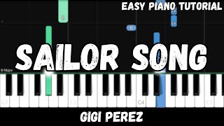 Gigi Perez  Sailor Song Easy Piano Tutorial [upl. by Ingeberg]