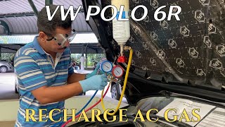 Polo 6R  How to recharge the AC refrigerant [upl. by Naghem]