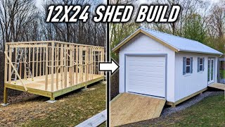 Building a 12x24 Shed  FULL BUILD [upl. by Atsyrt]