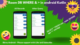 Room DB WHERE Clause and greater than Query in android kotlin [upl. by Horatio]