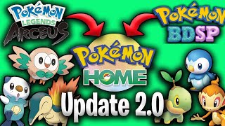 Pokemon HOME Update 20 How to transfer from Pokemon Legends Arceus and BDSP  Mystery Gifts [upl. by Waltner]