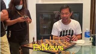 Before The Gym Manny Pacquiao Played Chess Today vs NBA Great Olden Polynice  ESNEWS BOXING [upl. by Ocin184]