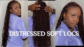 DISTRESSED KNOTLESS SOFT LOCS  EASY METHOD  DIY [upl. by Atekram]