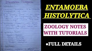 ENTAMOEBA HISTOLYTICA HINDI EXPLAINATION entamoebahistolyticanotes  amebiasis zoologynotes [upl. by Htebazle]